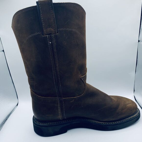 Justin 4740 Mens Brown Round Toe Leather Mid Calf Work Boots Size 8 B main image 5
